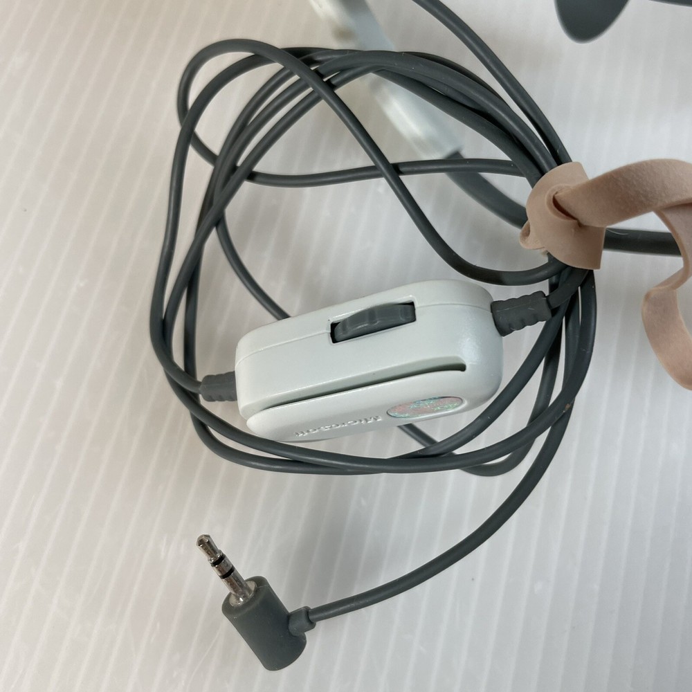 Genuine Microsoft Xbox 360 Gaming Chat Headset Wired, White/Gray, OEM Untested