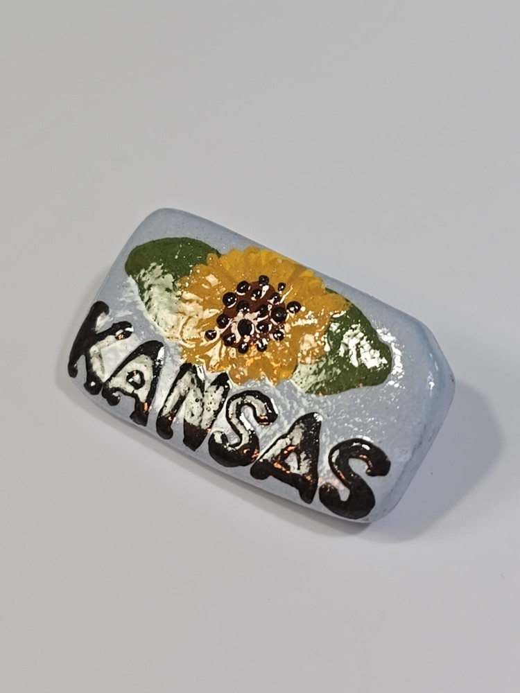 Kansas Sunflower Lapel Pin Ceramic