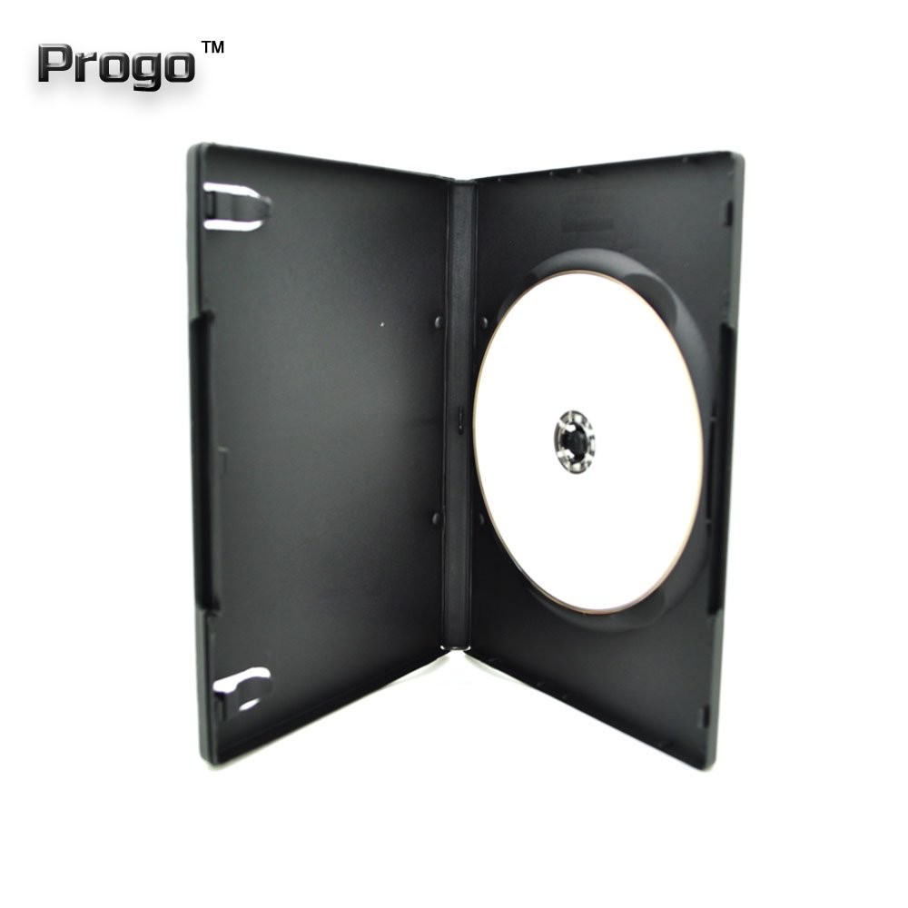 Progo Standard 14mm Black Single Disc DVD Cases with Outer Clear Sleeve (10...