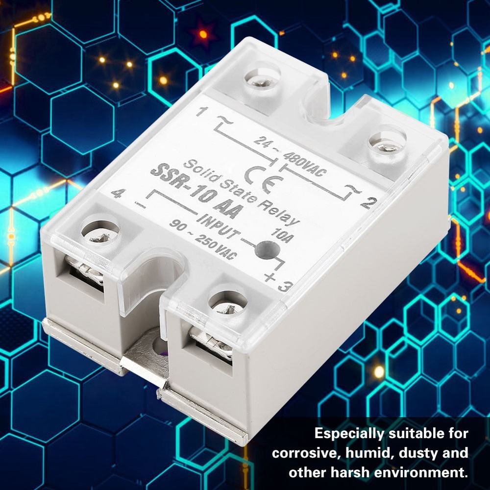 10A Solid State Relay Module SSR AC-AC Input 90-250V AC Output Accessory Part
