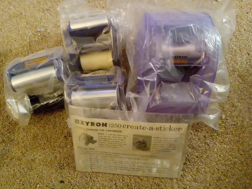 Xyron 250 Create A Sticker Maker Laminator Bundle Lot Refills New