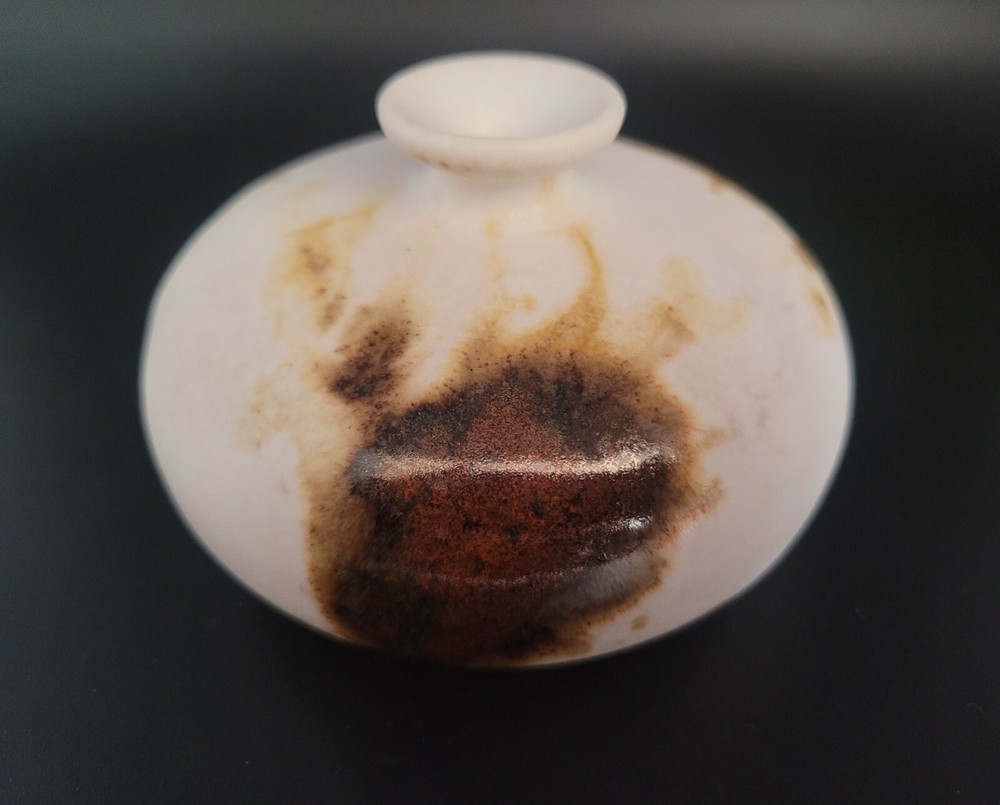 Vintage Flat Bud Vase Signed