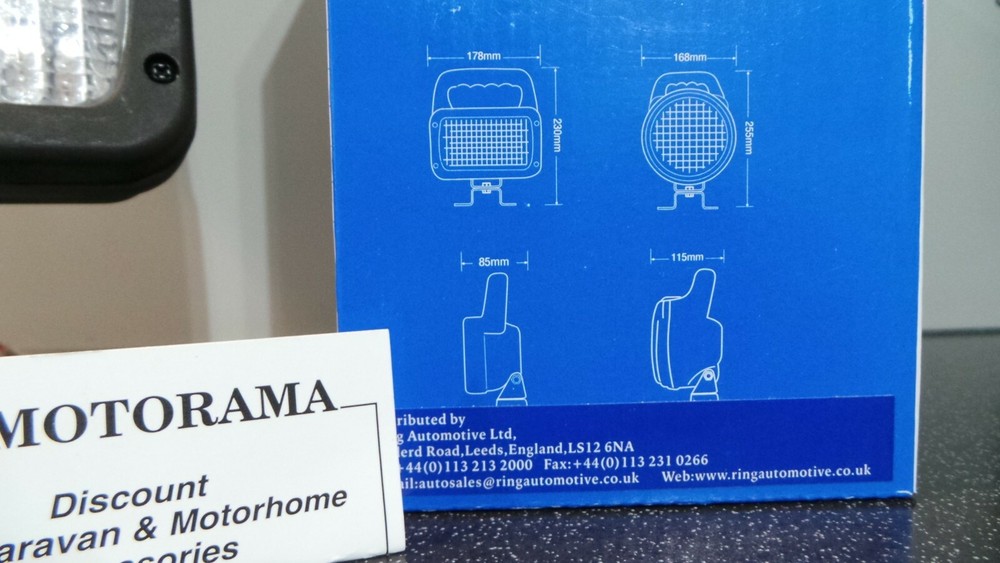 RING SWITCHED WORKLAMP DUAL VOLTAGE RCV9550 RECTANGULAR HALOGEN BRIGHT/LONG BEAM