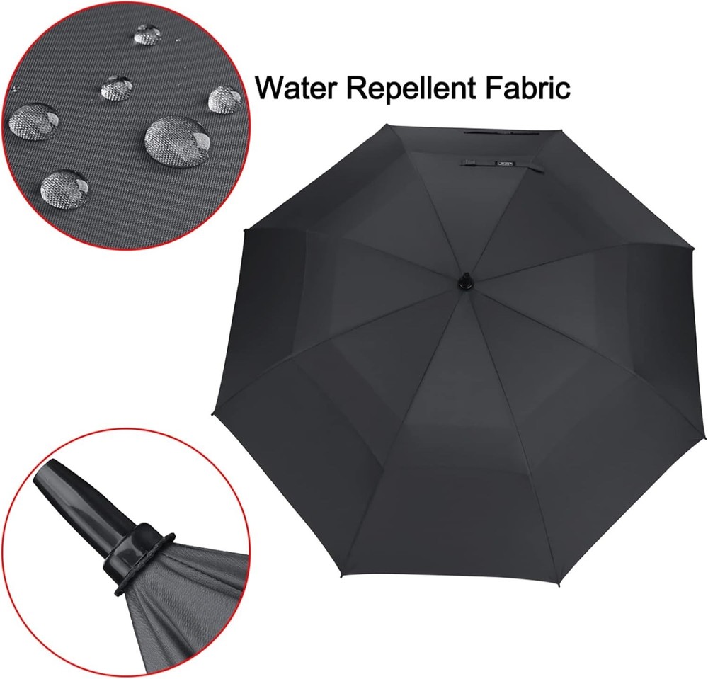 G4Free 68 Inch Automatic Open Golf Umbrella Oversize Extra Large Double Canopy V