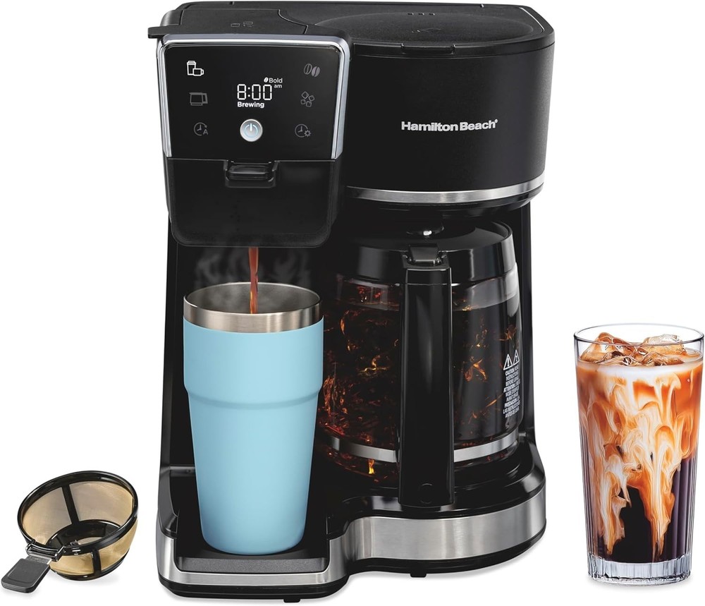 Hamilton Beach (47500J) 2-Way 12 Cup Programmable Drip Hot/ Iced Coffee Make NEW