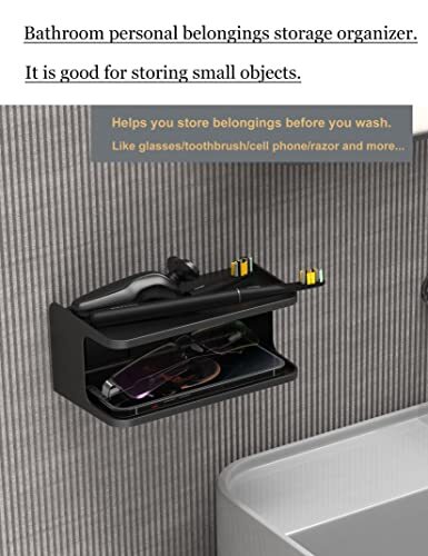 NOTMBESTM Bedside Wall Shelf Organizer Small Mount Black