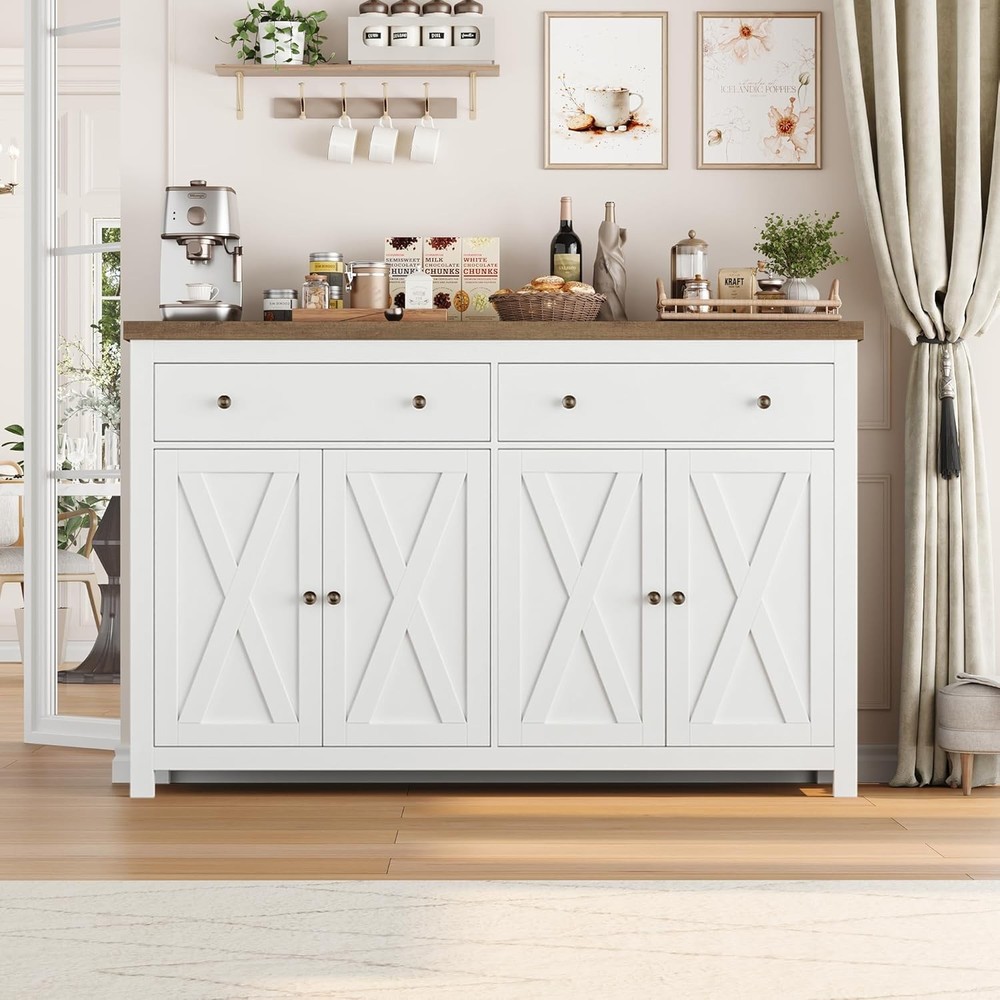 Sideboard Buffet Cabinet with Storage Cabinet with 2 Drawers 4 Doors Kitchen