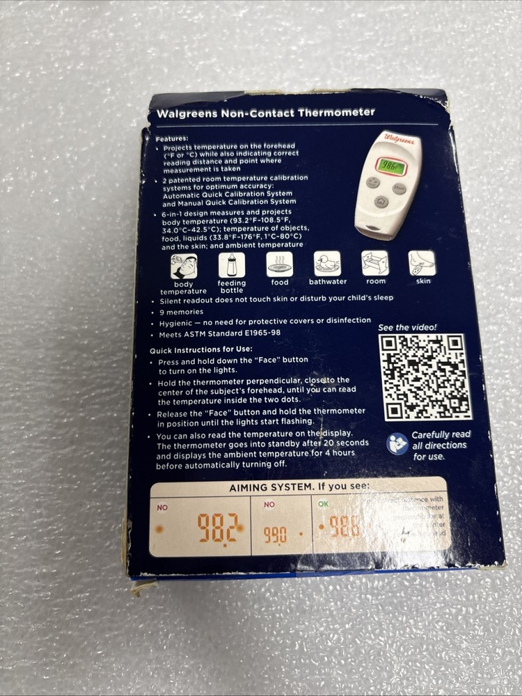 Temperature Projecting Non-Contact Thermometer Damaged Box