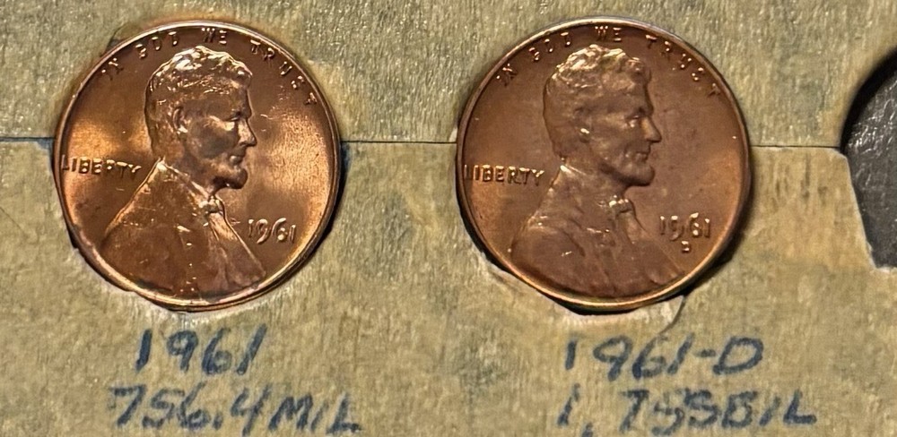 US Coins 1961 P D  Lincoln Cent  (2 Coins)