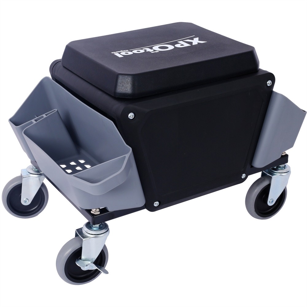 Garage Stool with Wheels Rolling Creeper with Soft Rubber Cushion Seating