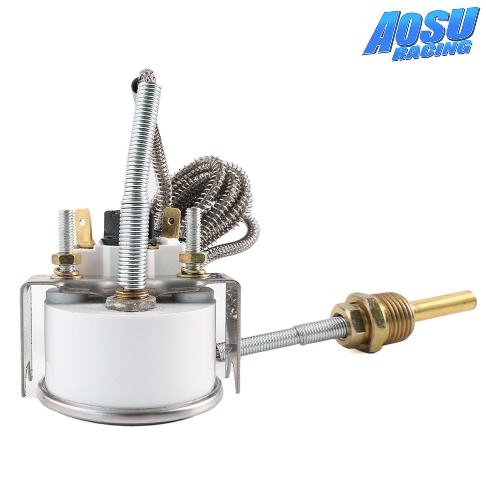 2'' 52mm Pointer Water Temp Temperature Gauge ℃ / ℉ Mechanical Black Face Chrome