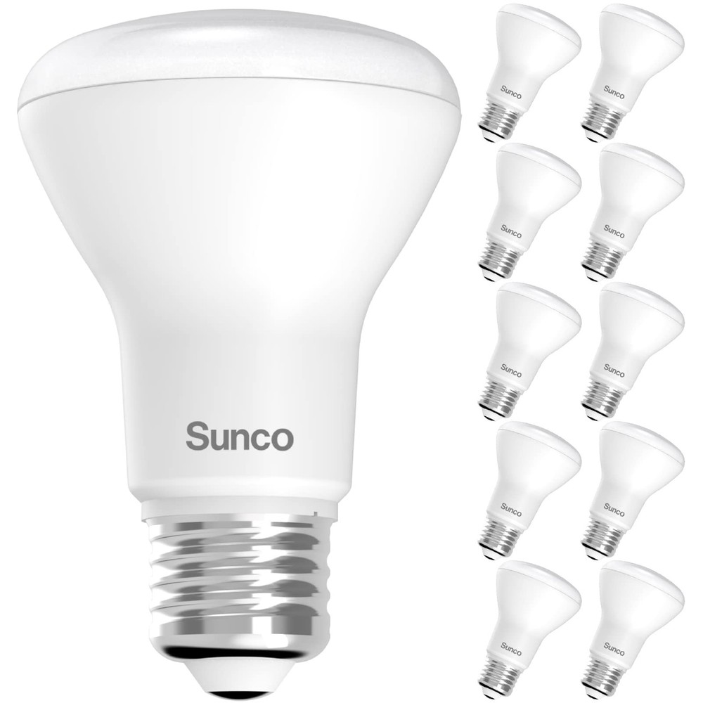Sunco 10 Pack Br20 Led Bulb Dimmable Small Recessed Lighting Bulbs R20 Mini Floo