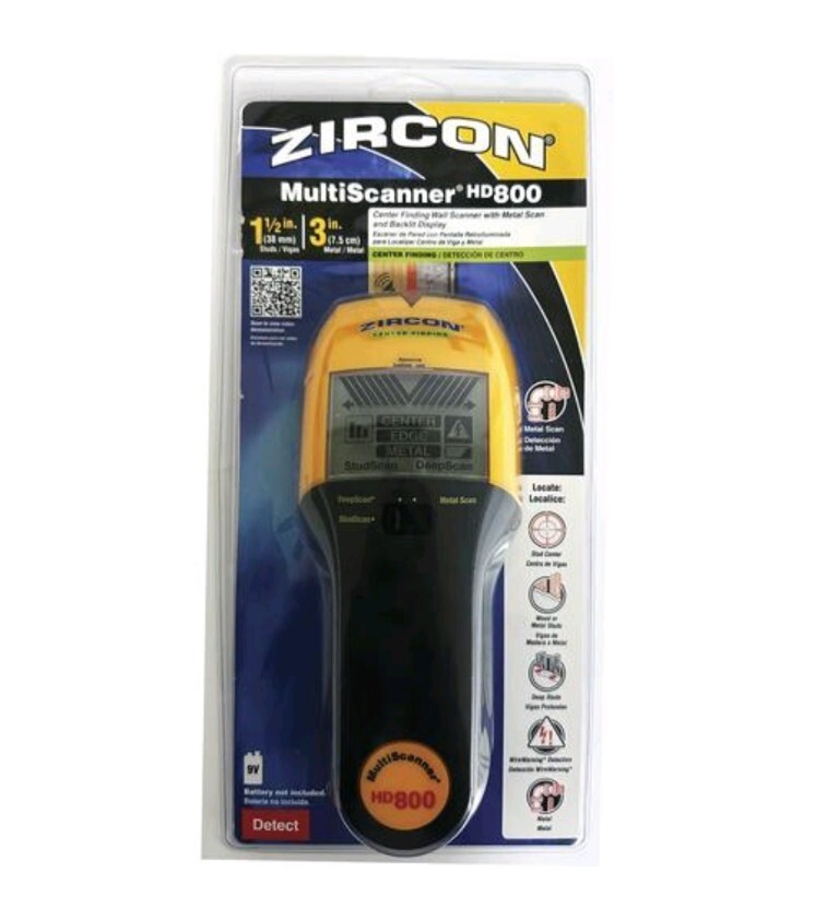 Zircon MultiScanner HD800 1 Step Multi-Function Wall Scanner Stud Finder
