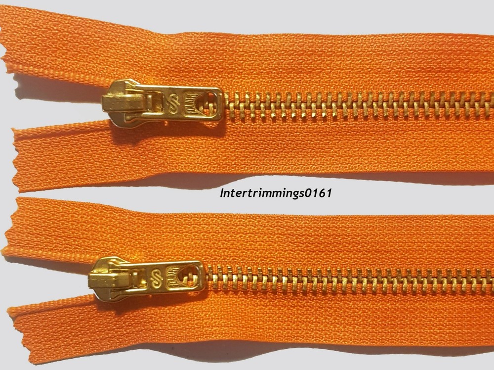 DP ECLAIR ZIPS, ORANGE, 19.5" & 25", BRASS TEETH ,TWO WAY CLOSED END, NO 5