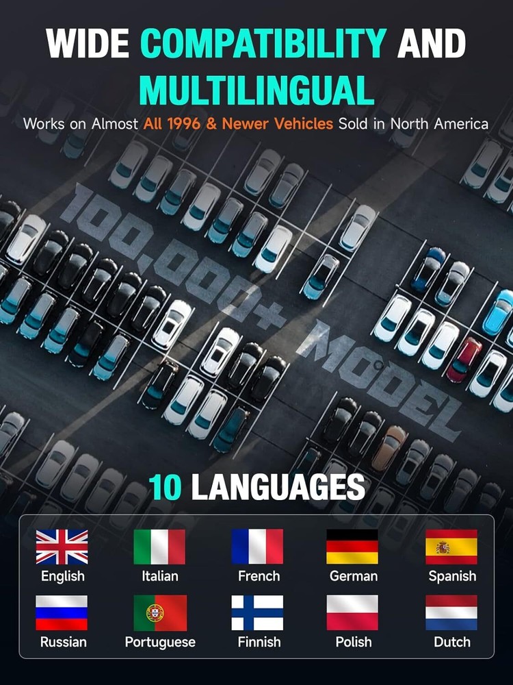 ANCEL AD410 Pro+ 2 in 1 OBD2 Scanner Battery Tester Diagnostic Tool Check Engine