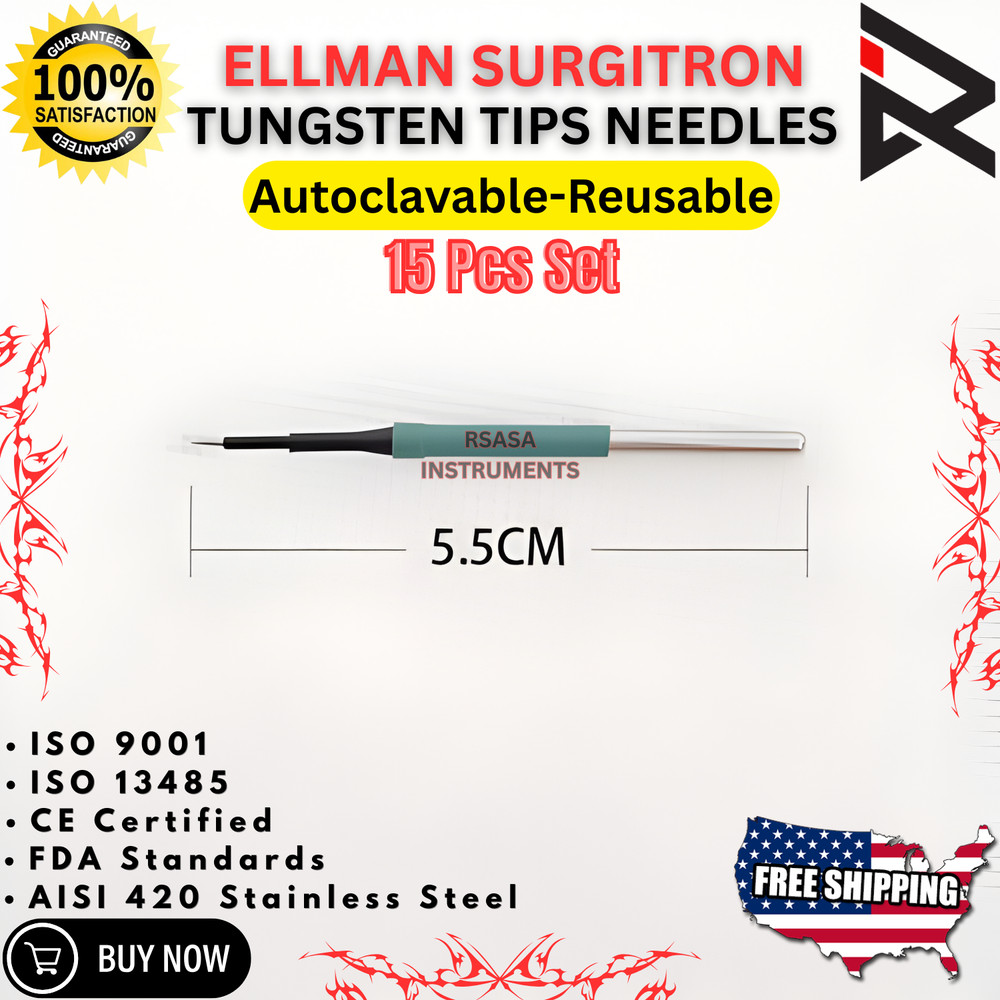 Ellman Assorted 15 Pcs Colorado Micro Dissection Needles 5.5cm Tungsten Tips New