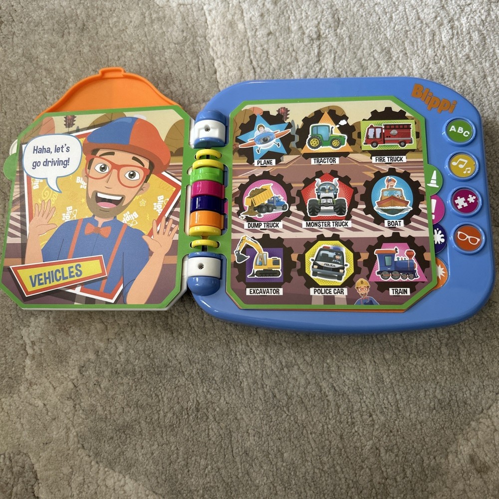 Blippi Learn & Play Word Book Interactive Light-Up Sounds Tested Works Moonbug