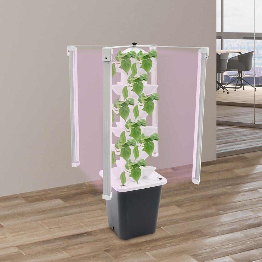6Tier Hydroponic Growing System with Grow Light 30 Holes Indoor Hydroponic Tower