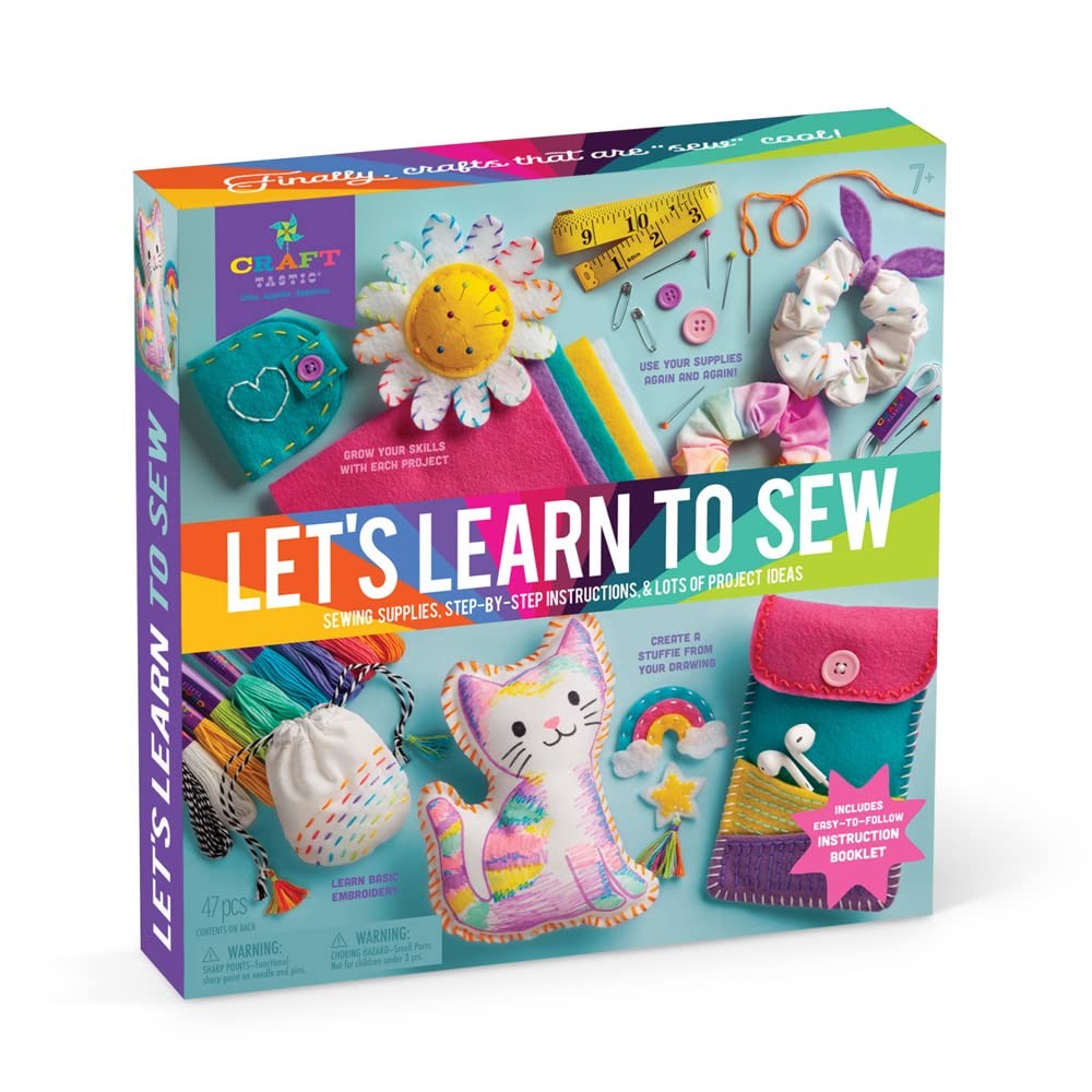 Craft-Tastic Let’s Learn to Sew – Mini Sewing Kit, Arts and small, Multi