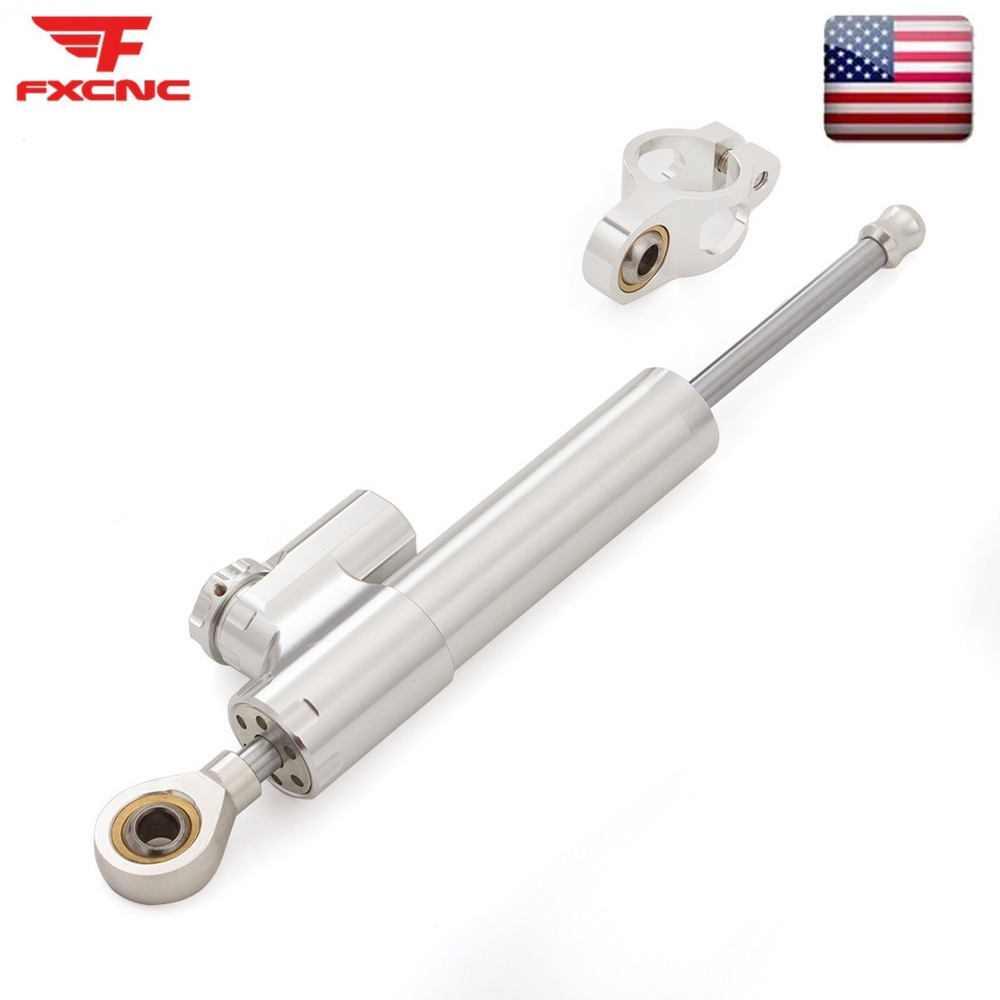 CNC Adjustable Motorcycle Steering Damper Stabilizer Linear Control Universal US