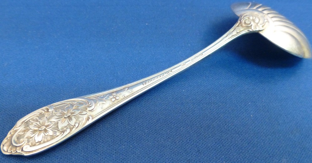 FANCY FLORAL 800 STERLING SILVER SMALL LADLE SERVER