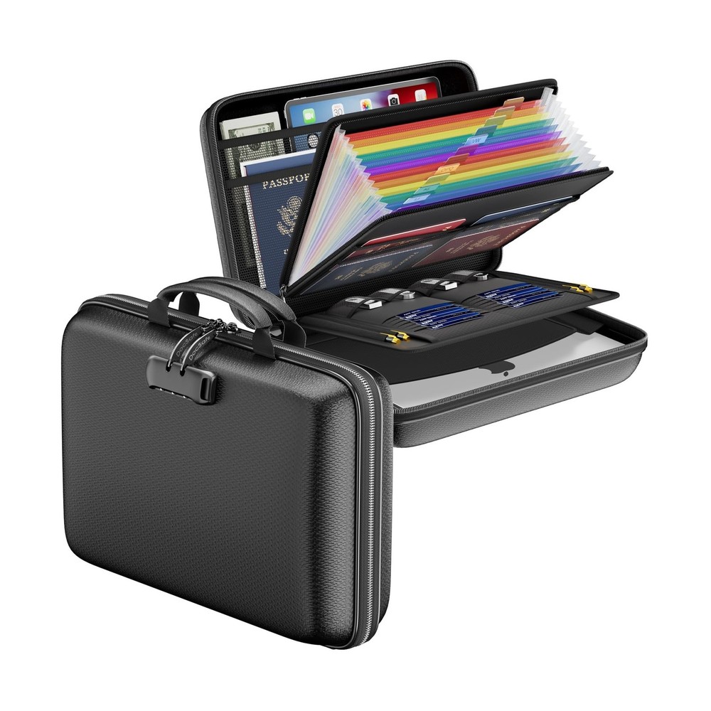 DocSafe Fireproof File Organizer with Lock, Hard-Shell Case Firepro... Fast Ship