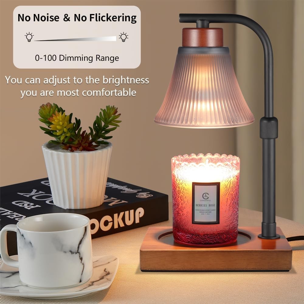 Candle Warmer Lamp with Adjustable Height Dimmable Electric Candle
