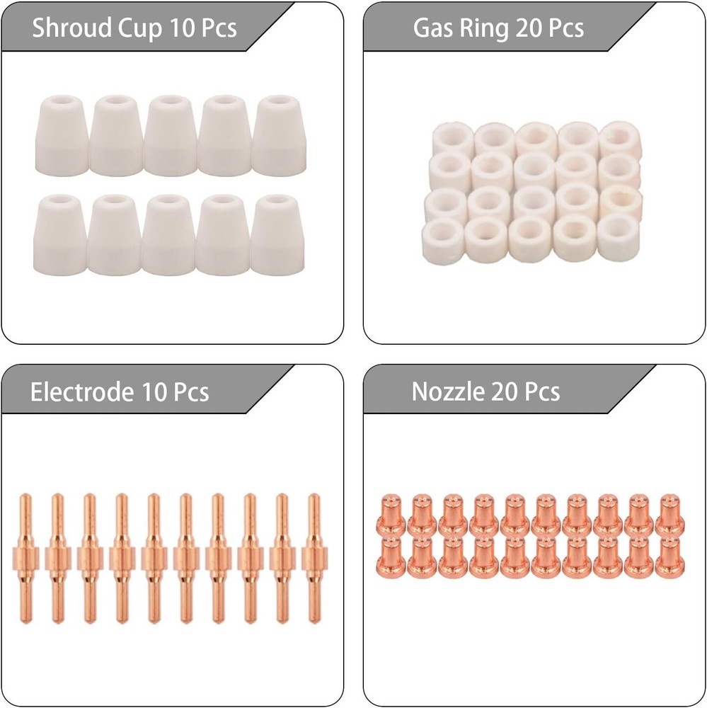 60pcs PT-31 Plasma Cutter Tips Nozzle Electrode Set for CUT-40/50D
