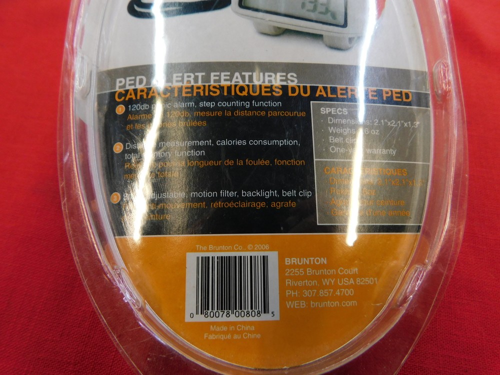 BRUNTON PED ALERT PEDOMETER WITH ALARM (NEW)