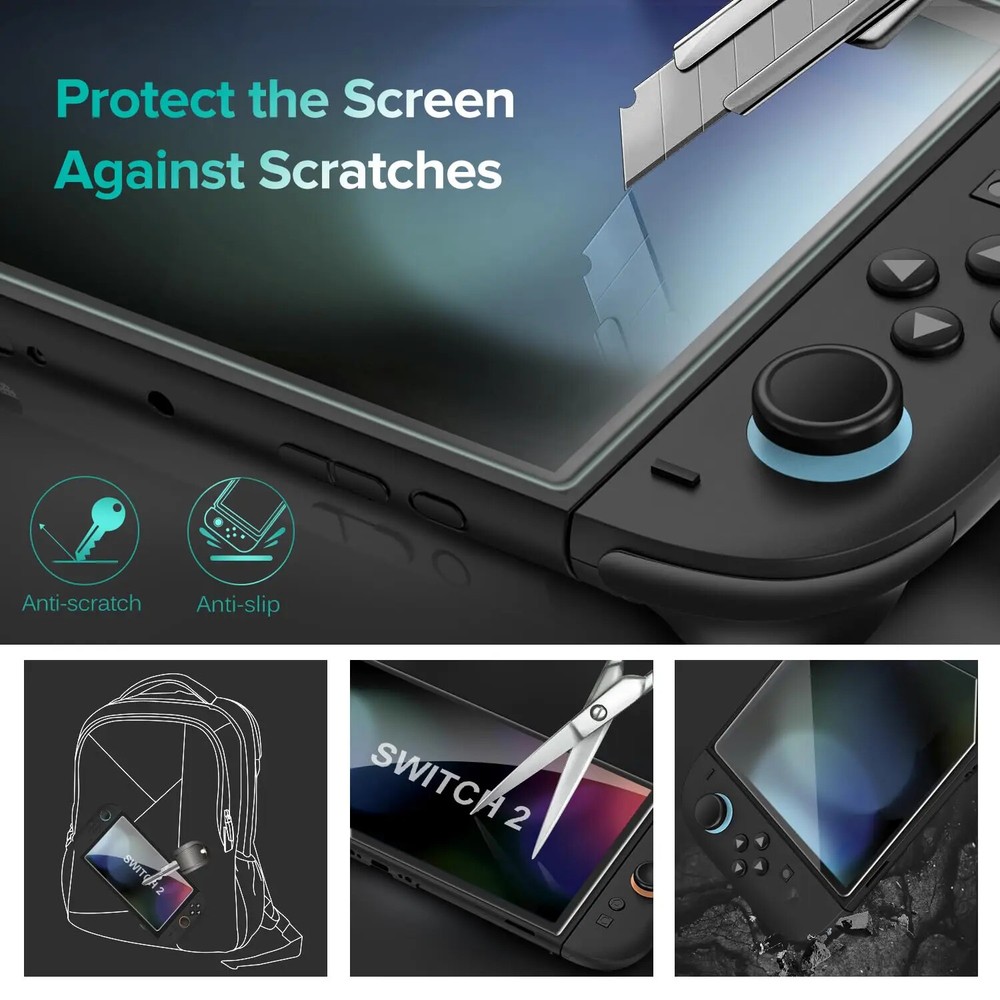 Screen Protector for Nintendo Switch 2 (2025) New 2 Pack 9H Tempered Glass