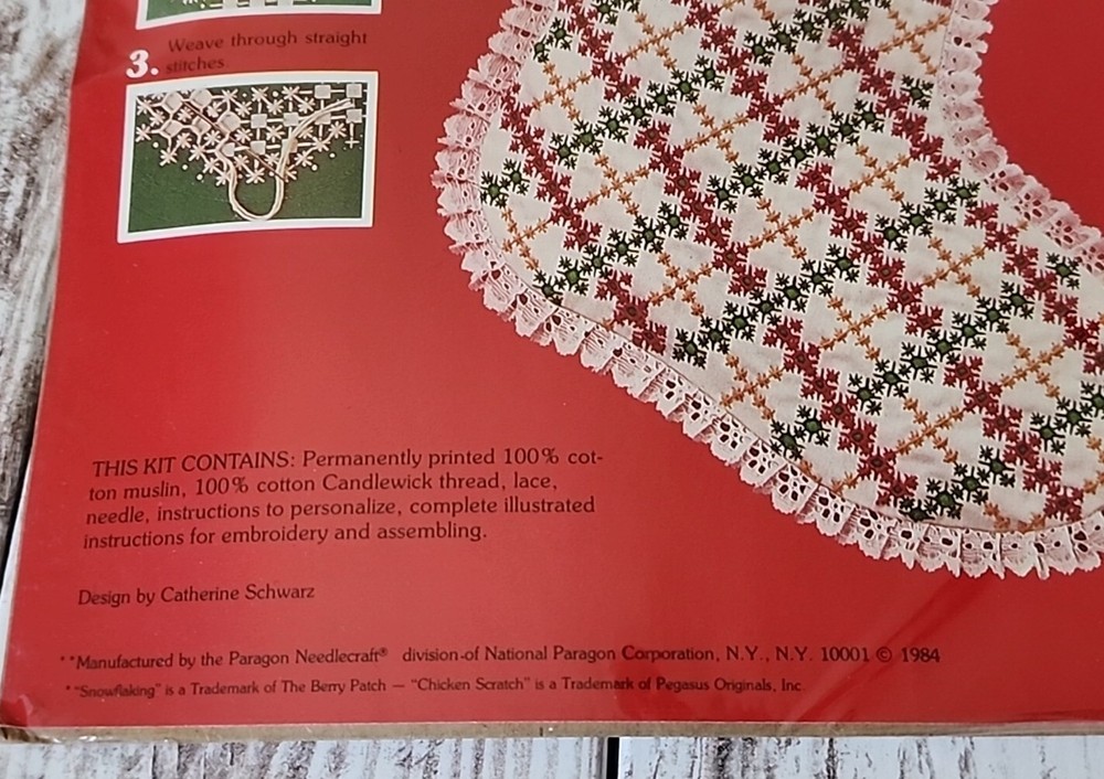 Snow Flaking Stocking Kit Basic Embroidery 1984 Pesonalized Instruction