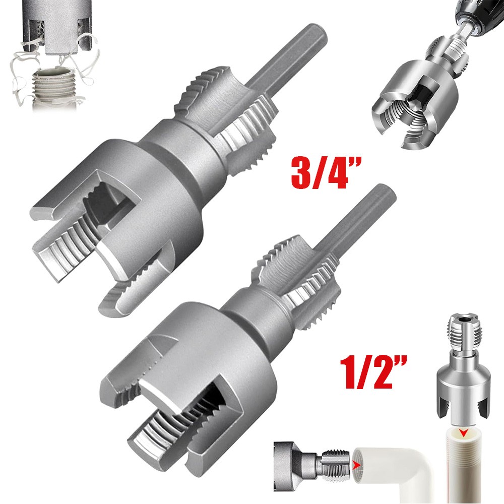 Integrated Internal & External Pipe Threading Tool For 1/2'' 3/4'' Water Pipe US