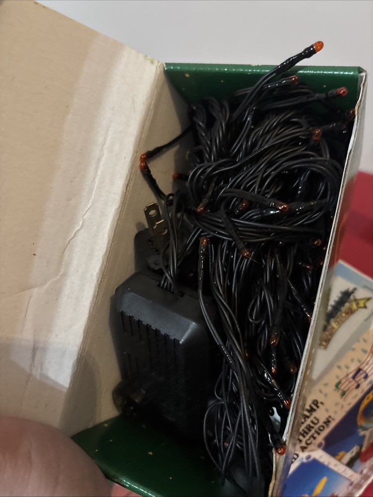 GOLD ORANGE RICE LIGHTS 140 MINI BULB STRING 21' FLASH VTG RARE MULTI FUNCTION