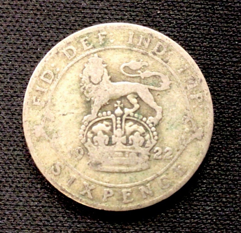 1922 British Silver! 6 Pence! ENN Coins