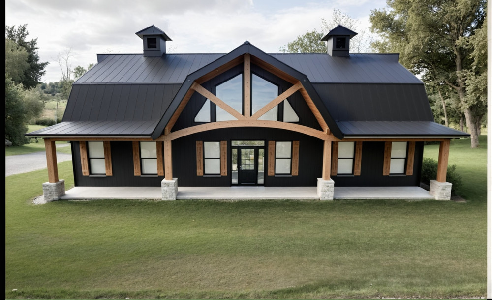 2400 Sqft Modern Barndominium 4bd/2.5ba - Construction Plans - PDF