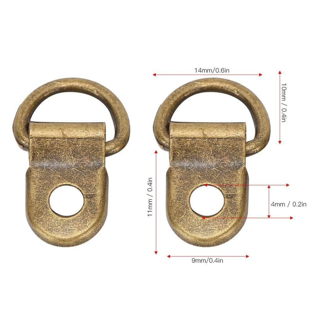 Shoe Boot Lace Hooks, 100 Sets D-Ring Eyelets with Rivets, Brass Bronze