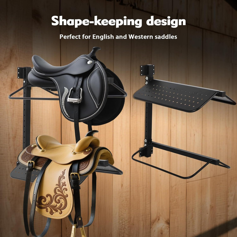 2 Pc Saddle Rack Wall Mount, Heavy Duty Wall Mounted Saddle Stand Saddle Pad Rac