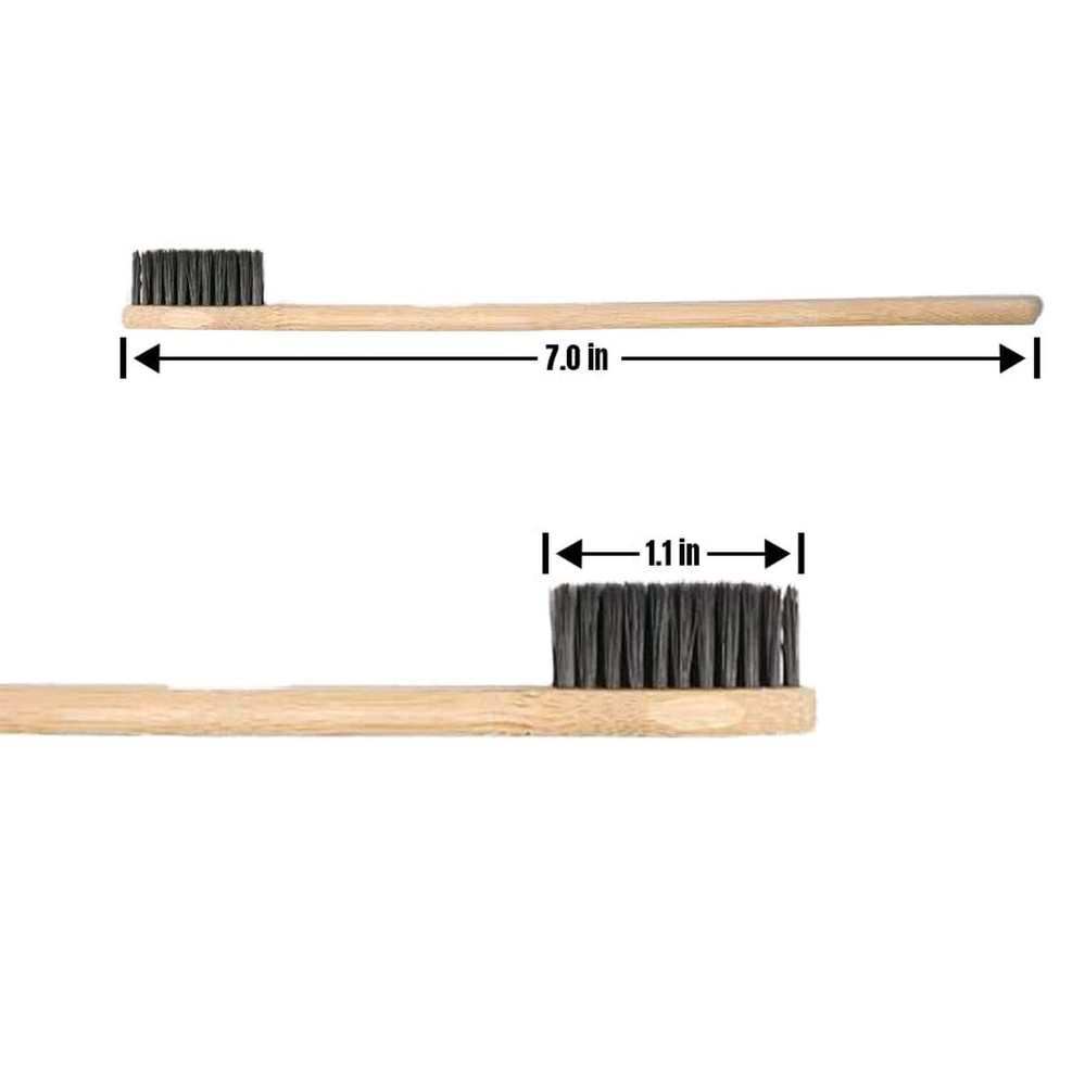 Bamboo Toothbrushes Natural, Biodegradable and Environmentally Friendly, Soft...
