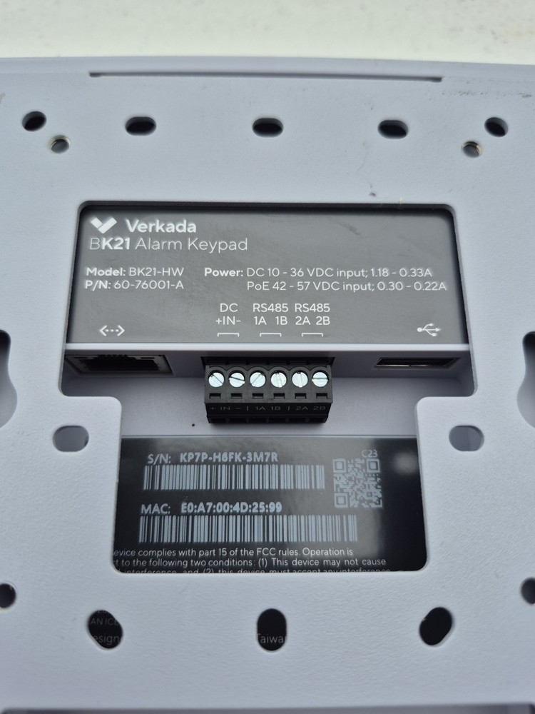 Verkada Alarm Keypad BK21 HW