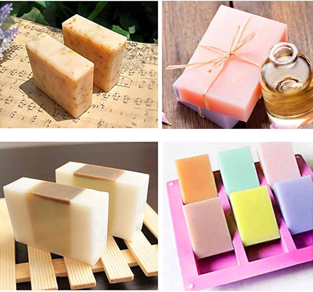 3 Pack Silicone Rectangle Soap Molds with 6 Cavities for Baking Soap Making