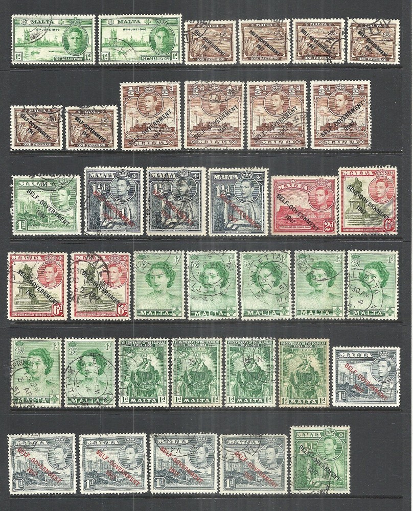 MALTA    VARIOUS USED ISSUES   1937 to 1957