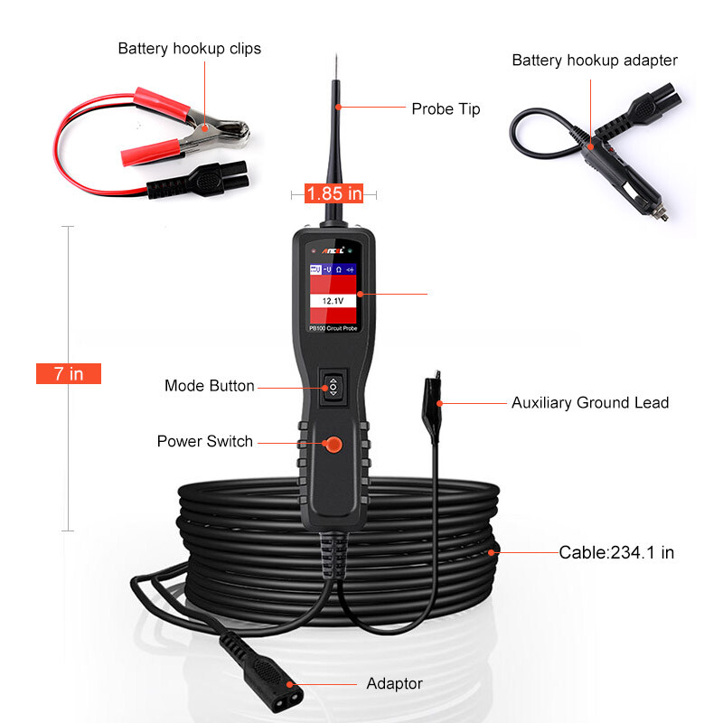 ANCEL PB100 Car Circuit Tester Probe 12V 24V Electrical System Daignostic Tool