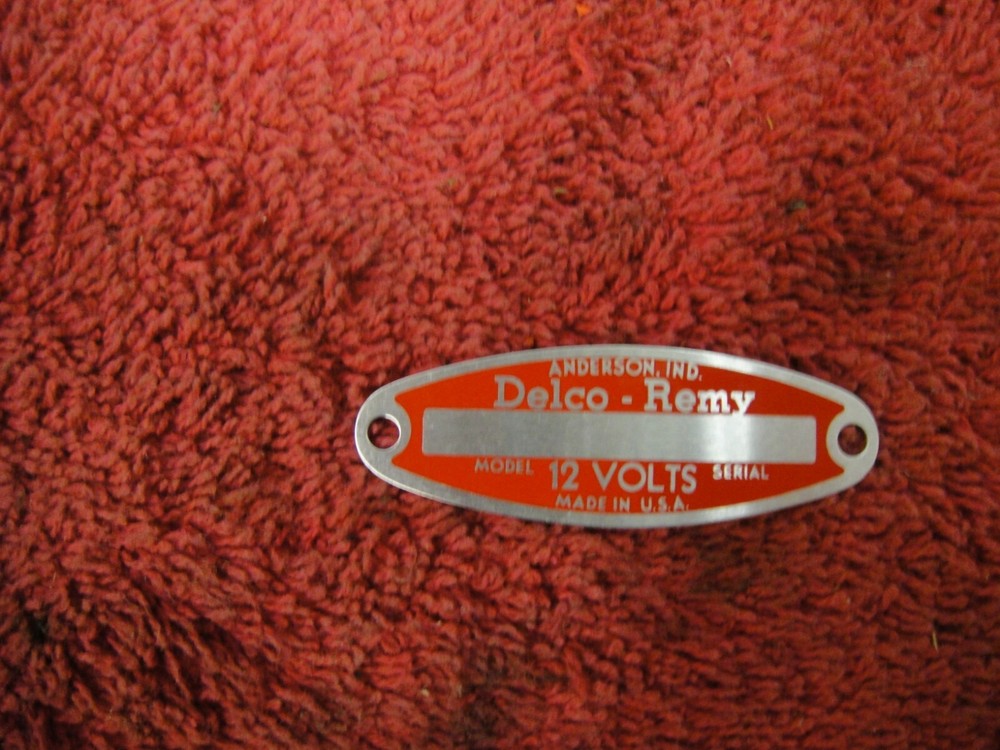 1956-62 Delco Remy Generator Tag