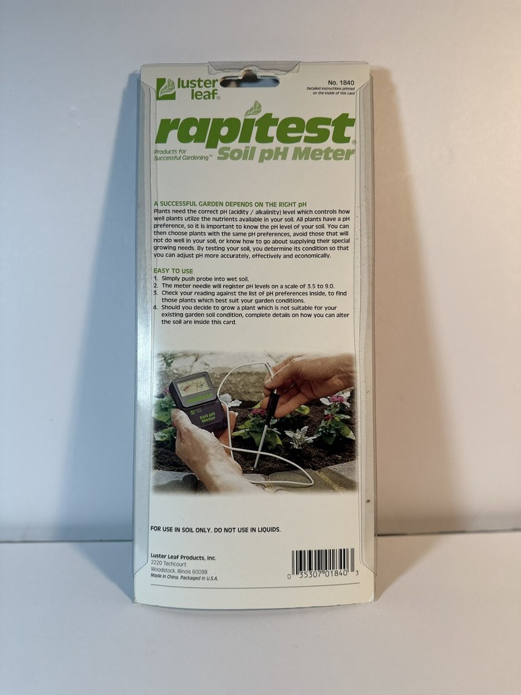 Luster Leaf Prod Inc 1840 Rapitest Soil Moisture Meter