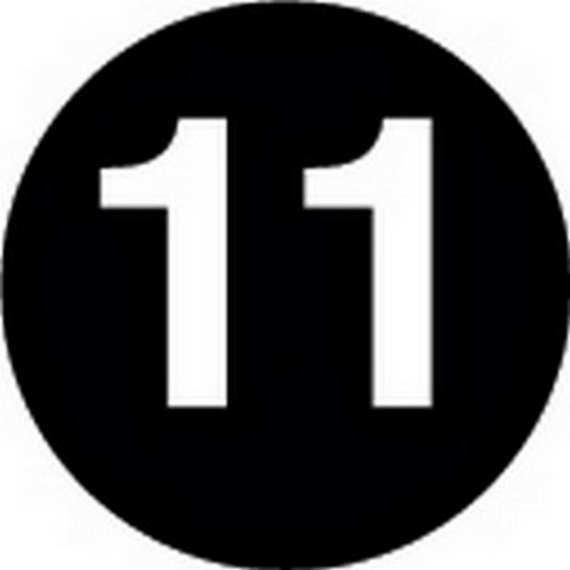 3" Diameter Number 11 Circle Labels (500 per Roll)