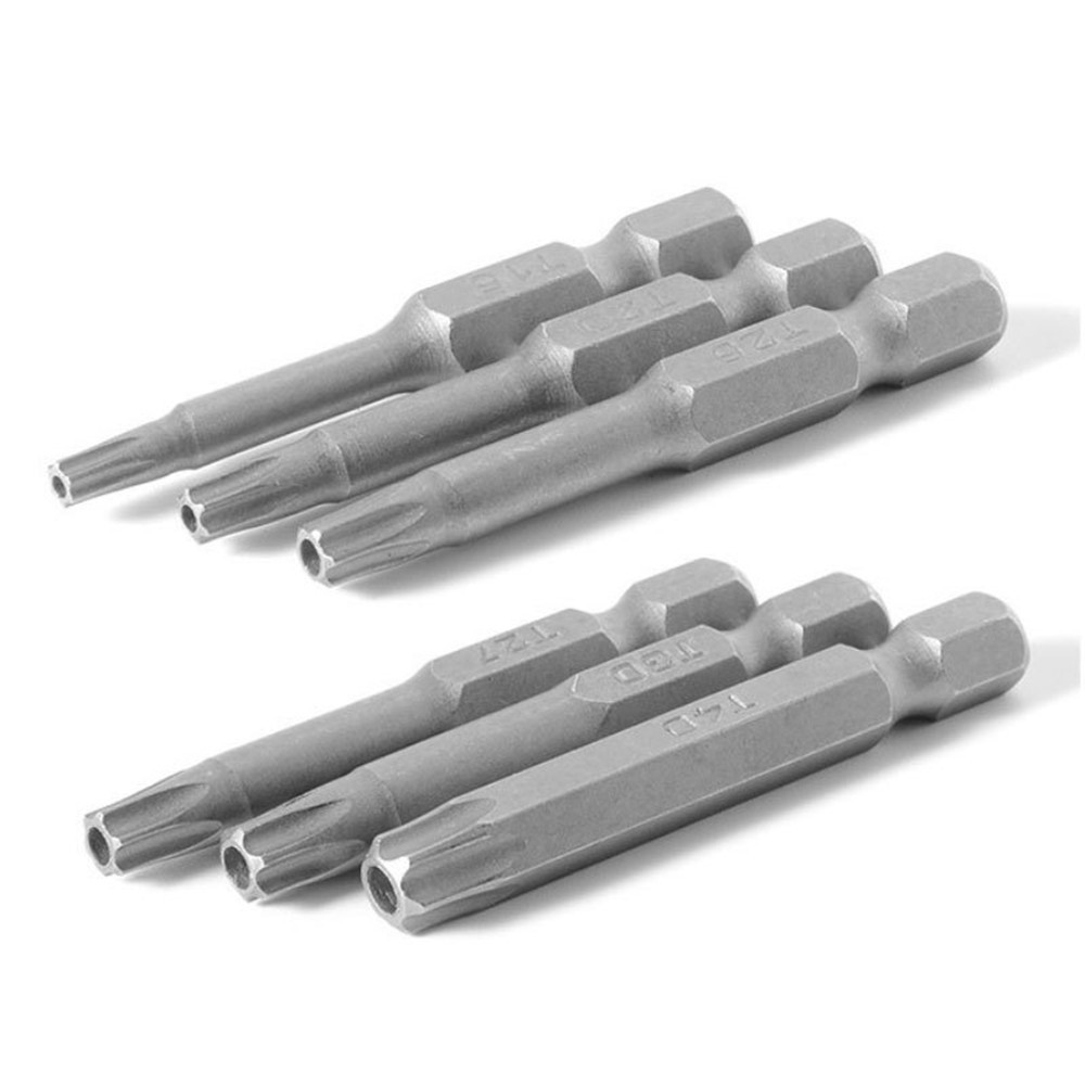 12Pack Magnetic Tamper Security Drill Bit Torx Screwdriver Flat Head 1/4" Hex e