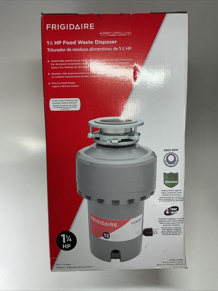 Frigidaire 1.25 HP Corded Garbage Disposal for Kitchen Sinks - FF13DISPC1