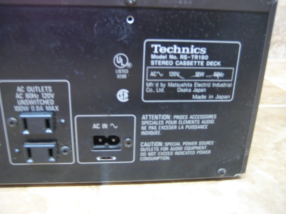Technics RS-TR180 Double Stereo Cassette Deck parts or restore - POWERS UP
