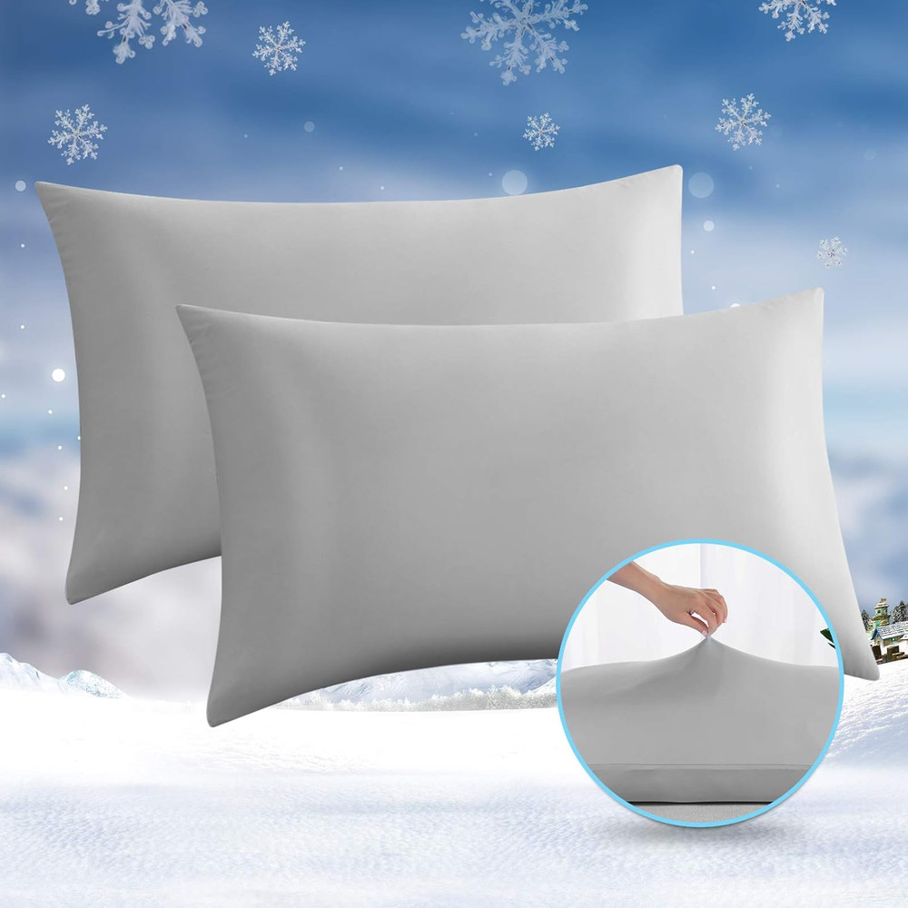2 Pack Cooling Pillow Cases, Arc-Chill Q-Max 0.5 Stretch Cooling Pillowcases for