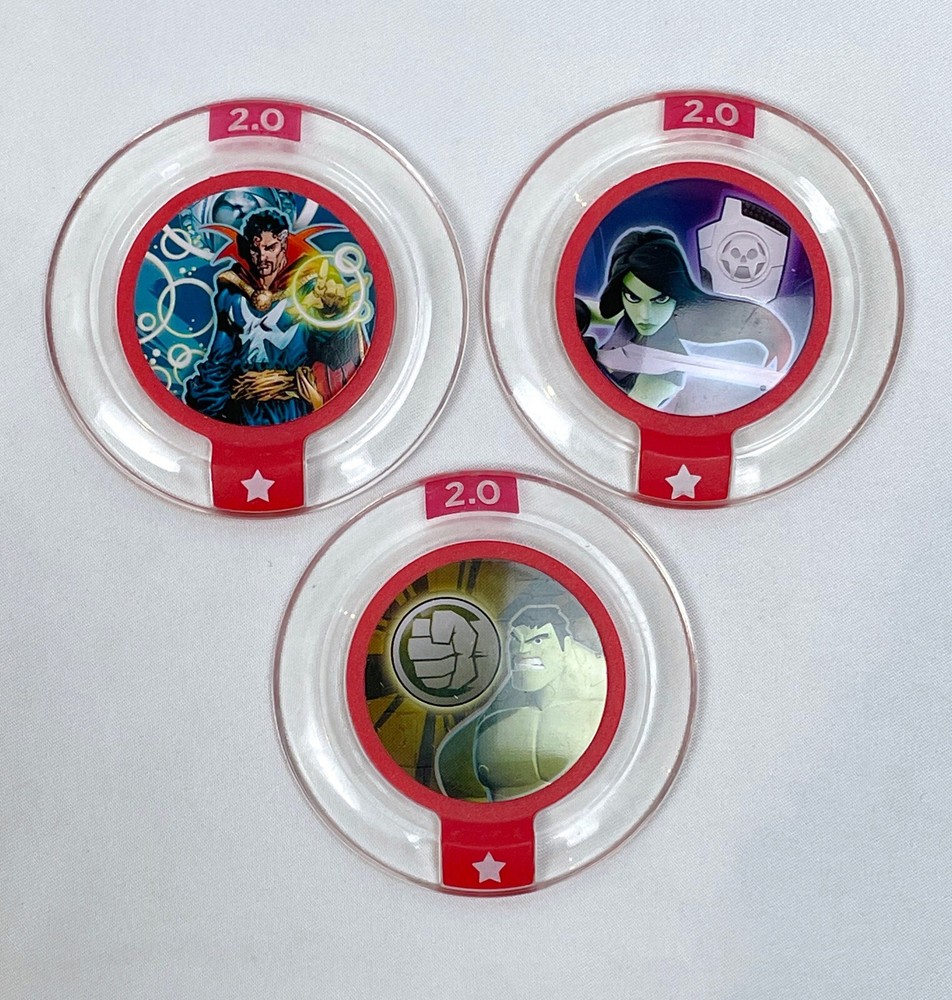 Disney Infinity 2.0 Marvel Disc Set Hulk Gamora Dr. Strange